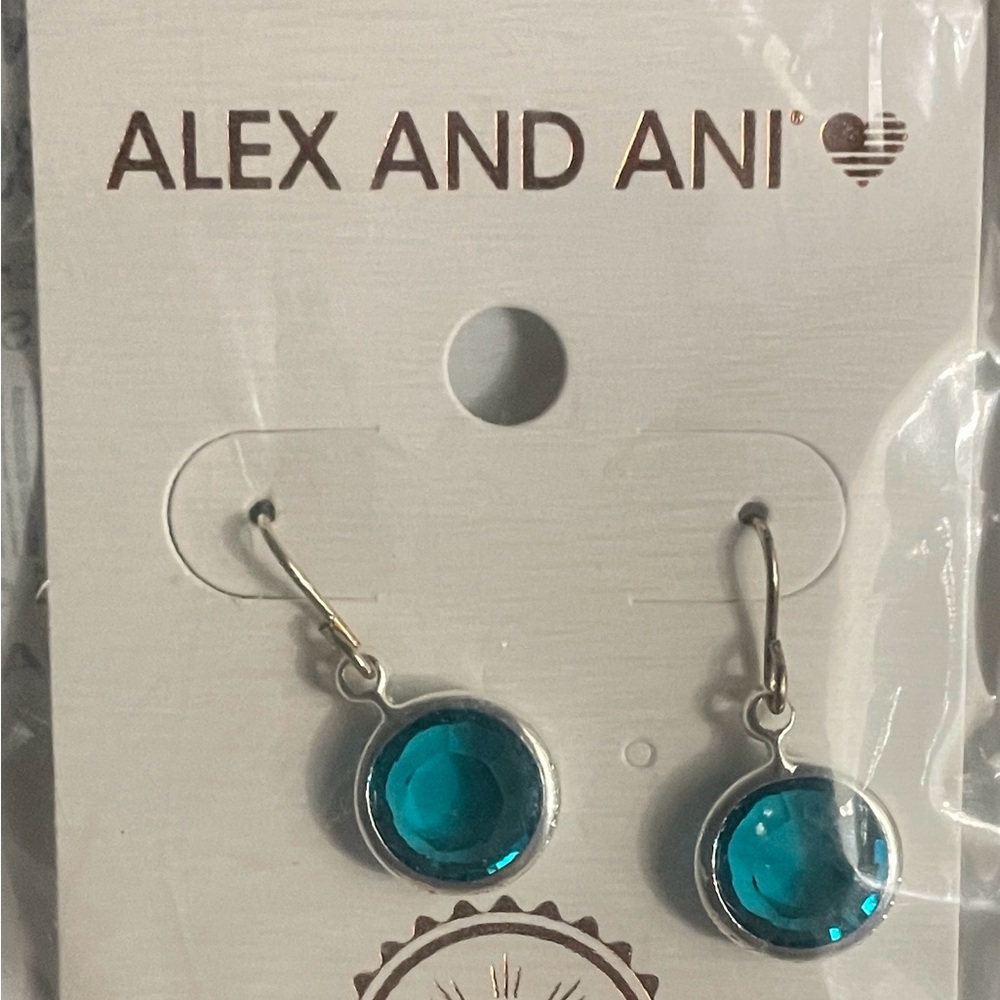 Alex and Ani Aqua Blue Earrings (truth)